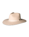 Quarterfront view of The Belle Wool Cowgirl Hat - Cream on plain background