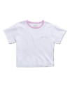 Front view of Women's Vintage Ringer Tee - White / Lilac on plain background