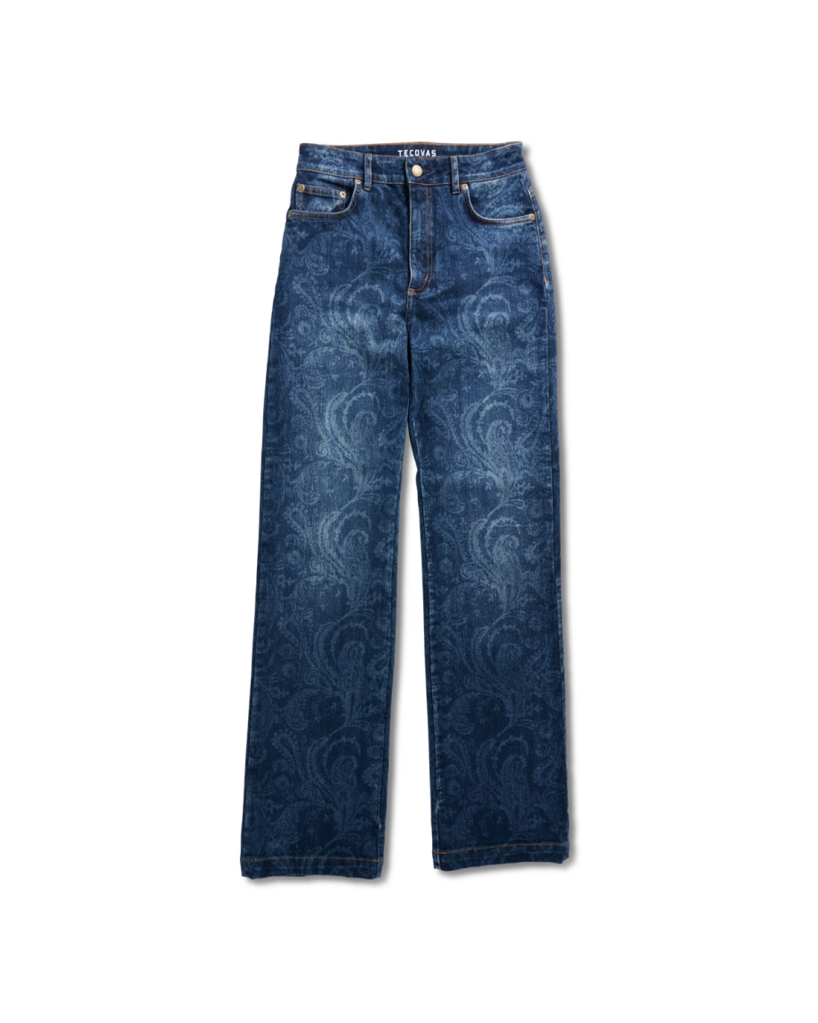 Front view of Women's Vintage High Rise Jean - Blue on plain background