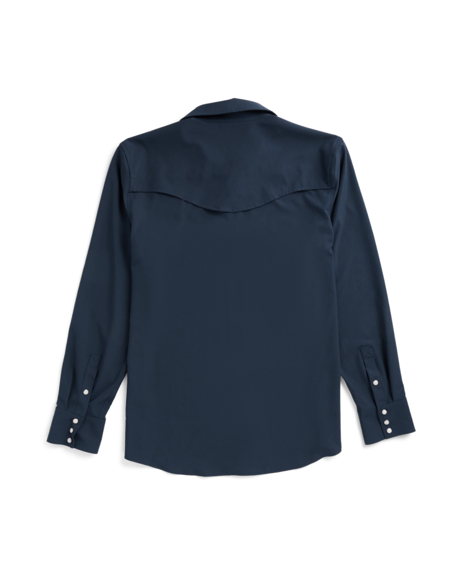 Closeup detail view of Men's Performance Western Pearl Snap - Navy