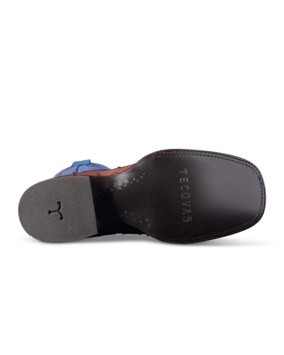 Sole view of The Emmitt II - Hazelnut / Denim on plain background