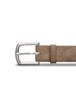 Front view of Men's Suede Belt II - Granite on plain background