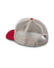 View of Tecovas Cowgirl Patch 5 Panel Trucker - Red / White