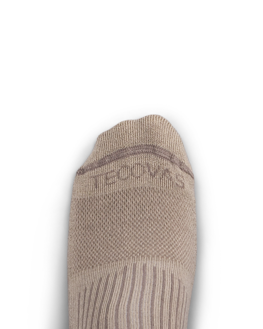 Toe view of Crew Socks (3-Pack) - Brown/Tan/Black on plain background