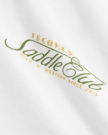 Closeup view of Men's Saddle Club T-Shirt - Bone/Multi