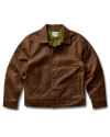 Front view of Buckaroo Waxed Canvas Trucker Jacket - Tobacco on plain background