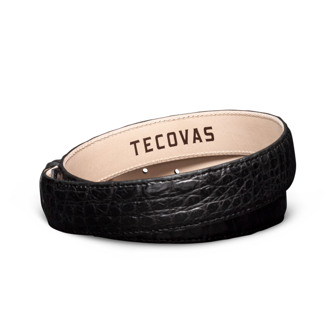 Back view of Men's Caiman Belt - Midnight on plain background