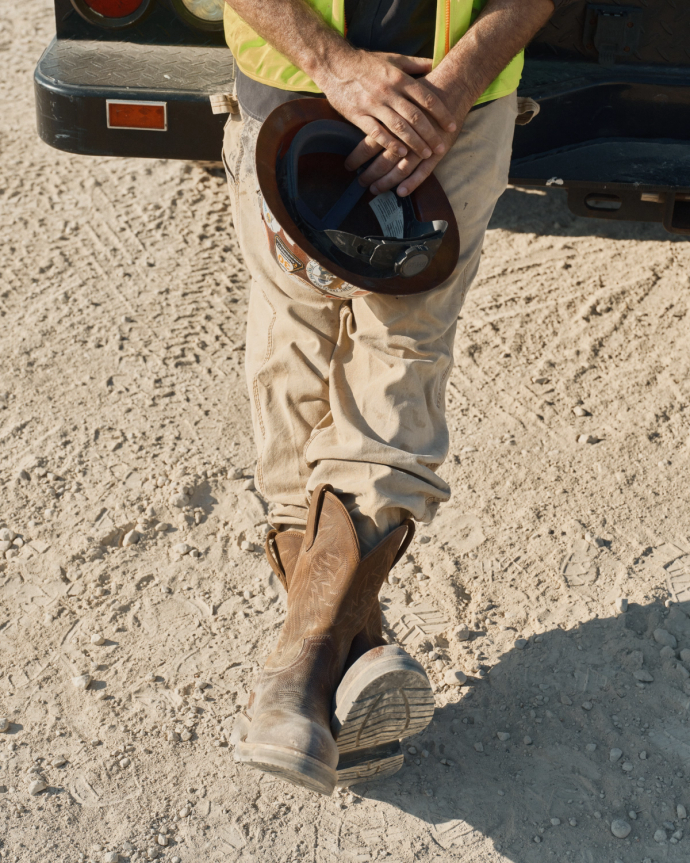 Toe view of The LH WP Round Comp Toe Work Boot - Tobacco Cowhide on plain background