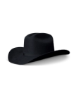 Quarterfront view of Cattleman Fur Cowboy Hat - Black on plain background