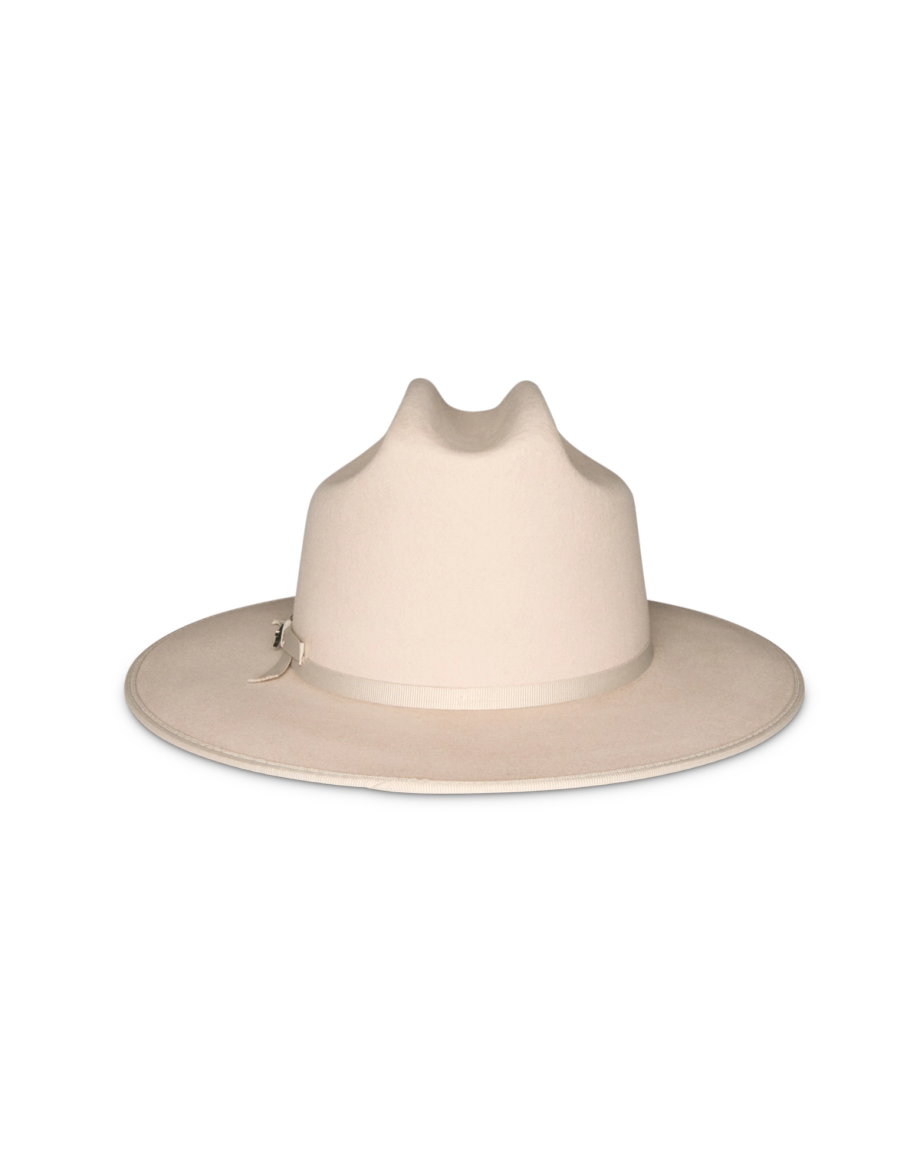 Back view of The Cruiser Wool Blend Cowboy Hat - Bone on plain background