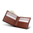 Inside view of Alligator Billfold - Walnut on plain background