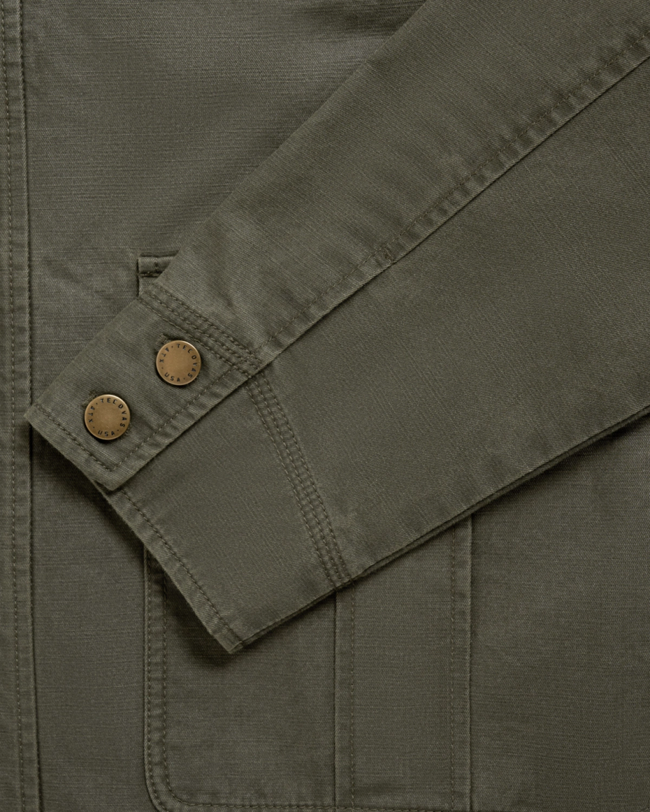 Closeup view of Men's Field Jacket - Dark Olive