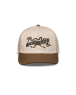 Front view of Roadrunner Trucker - Cream/Tan on plain background