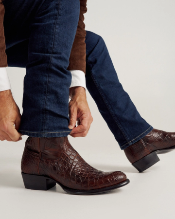 View of Birthday Boot X - Dark Pecan Alligator