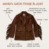 Women's Suede Fringe Blazer Diagram
