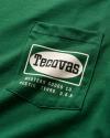 Closeup detail view of Men's Oval Tecovas Logo Pocket Tee - Green/Bone