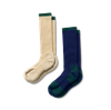 Front view of Work Socks (2-Pack) - Navy/Tan on plain background