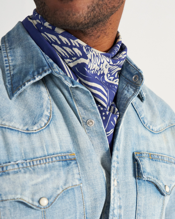 View of Americana Bandana - Blue