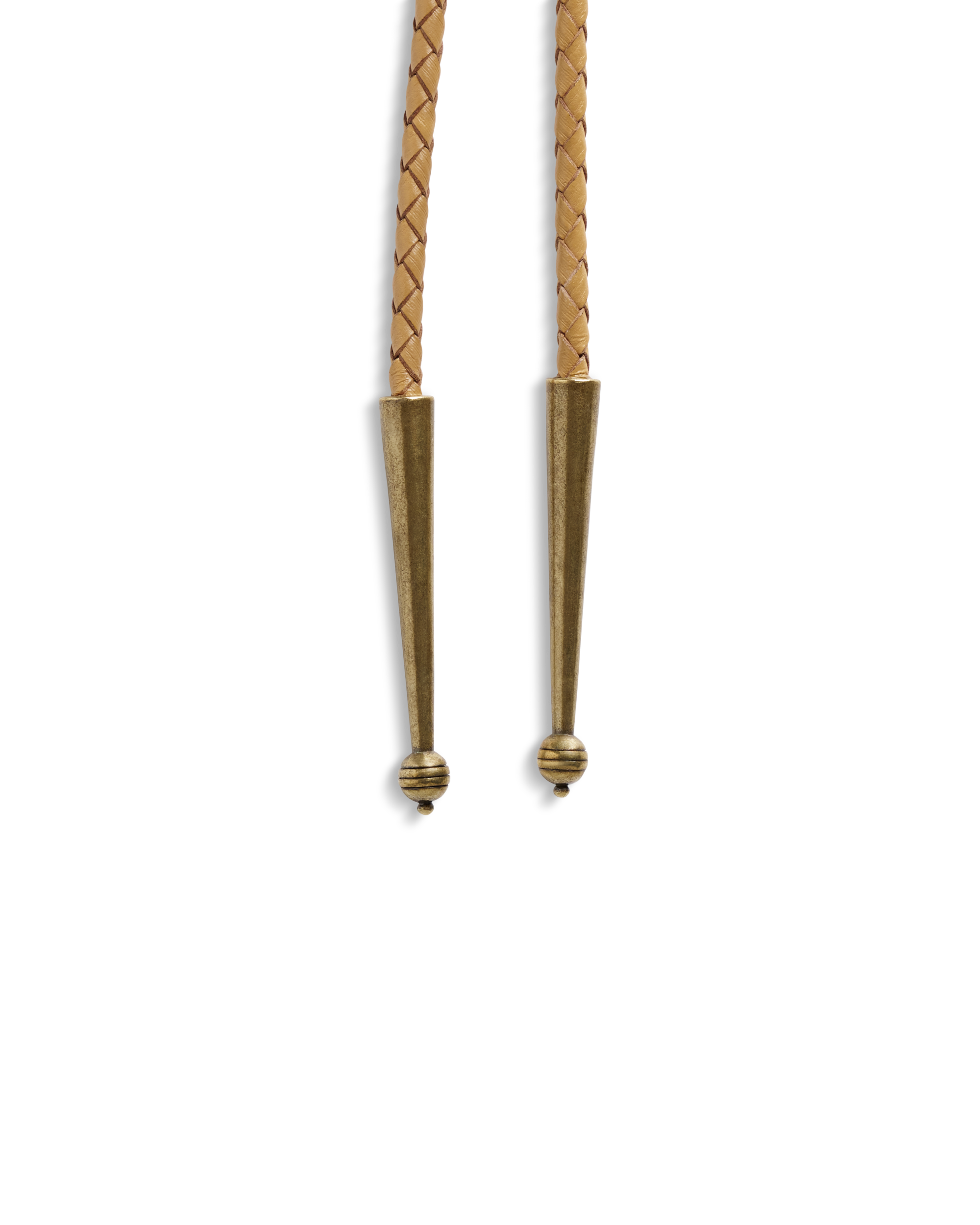 Closeup view of Iron Lamb Abalone Bolo - Blue / Tan