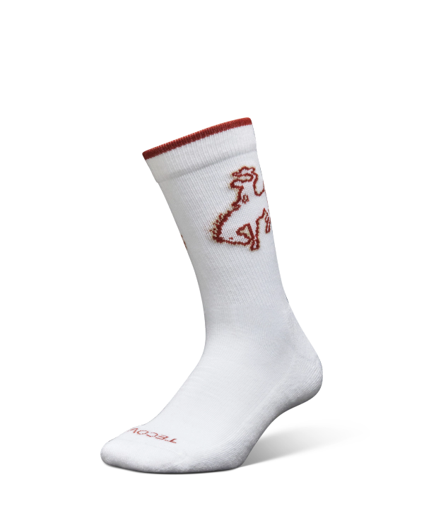 View of Buckin Bronc Crew Socks (2-Pack) - White / Rust