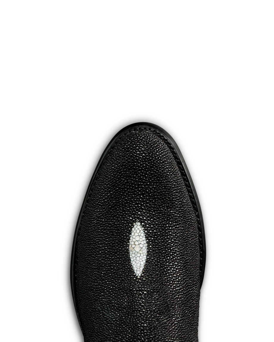 Toe view of The Pierce - Jet Black Stingray on plain background