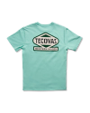 Back view of Men's Neon Sign Tee - Turquoise on plain background