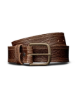 Unbuckled view of Men's Chore Belt - Oak on plain background