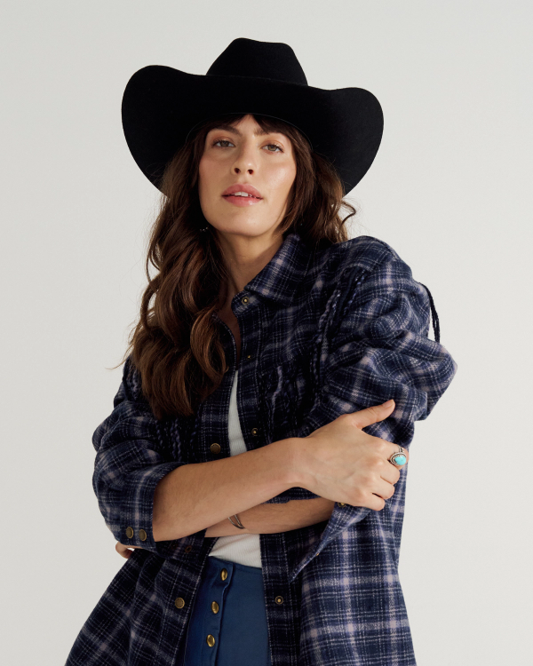 View of Cattleman Wool Cowboy Hat - Black