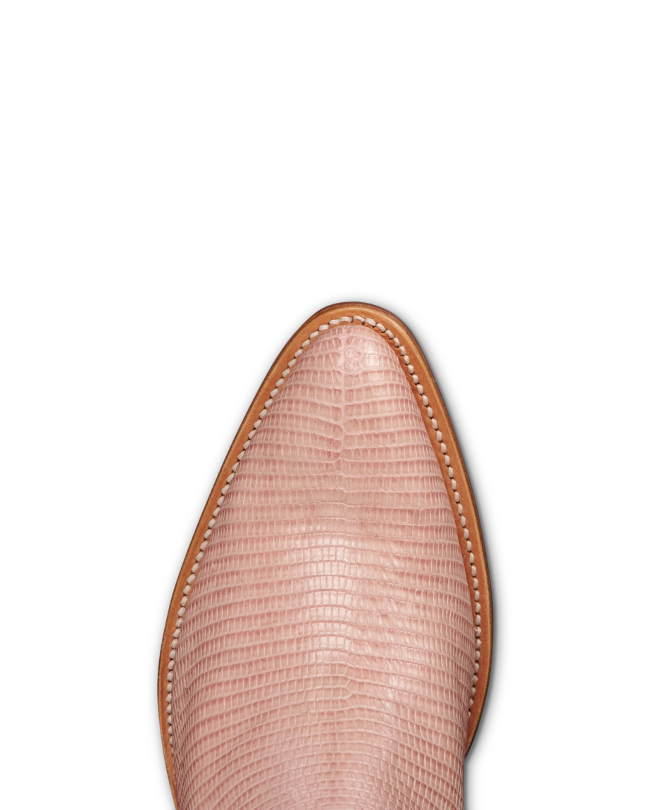 Toe view of The Abby - Pink Frost Lizard on plain background