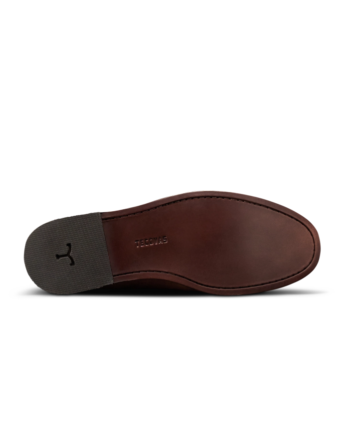 Sole view of The Monterrey Penny - Chestnut on plain background