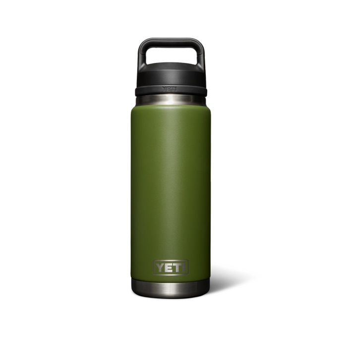 Back view of For Town & Field YETI 26oz Water Bottle / Highland Green - Highland Green on plain background