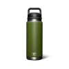 Back view of For Town & Field YETI 26oz Water Bottle / Highland Green - Highland Green on plain background