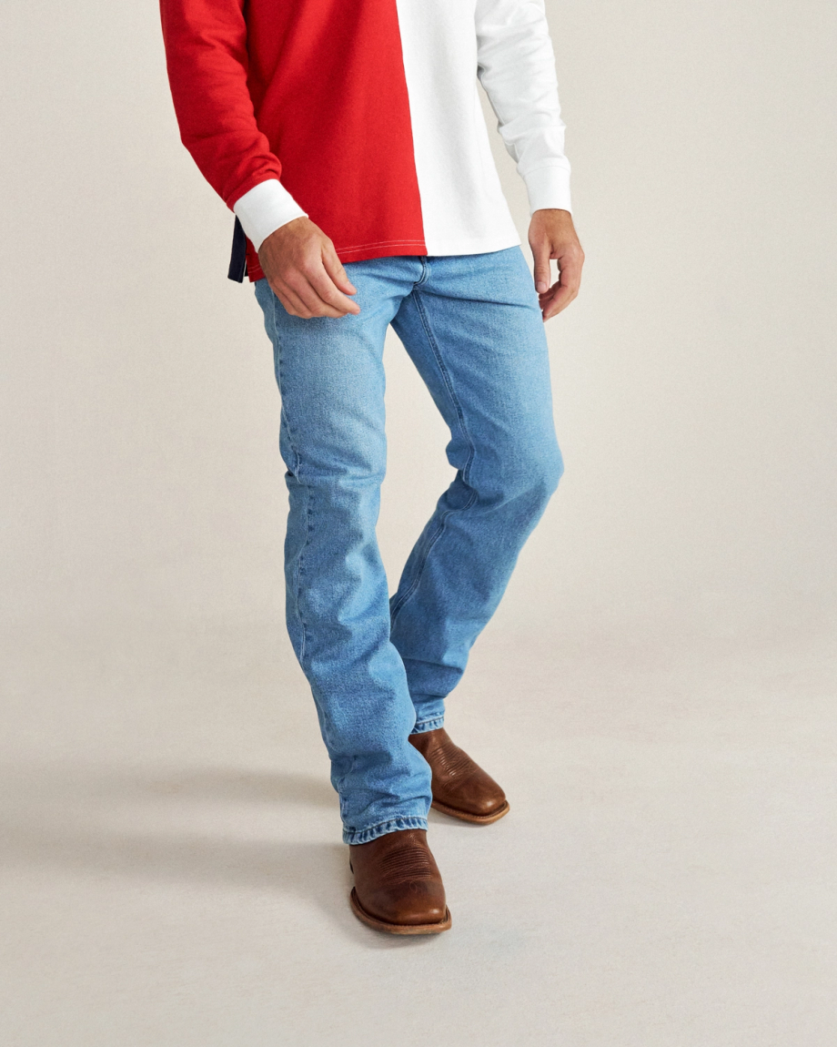 Close up of the Doc Tan  Broad Square Toe cowboy boots in Brown