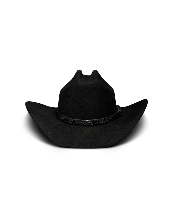 Back view of Hat Band - Jet Black on plain background
