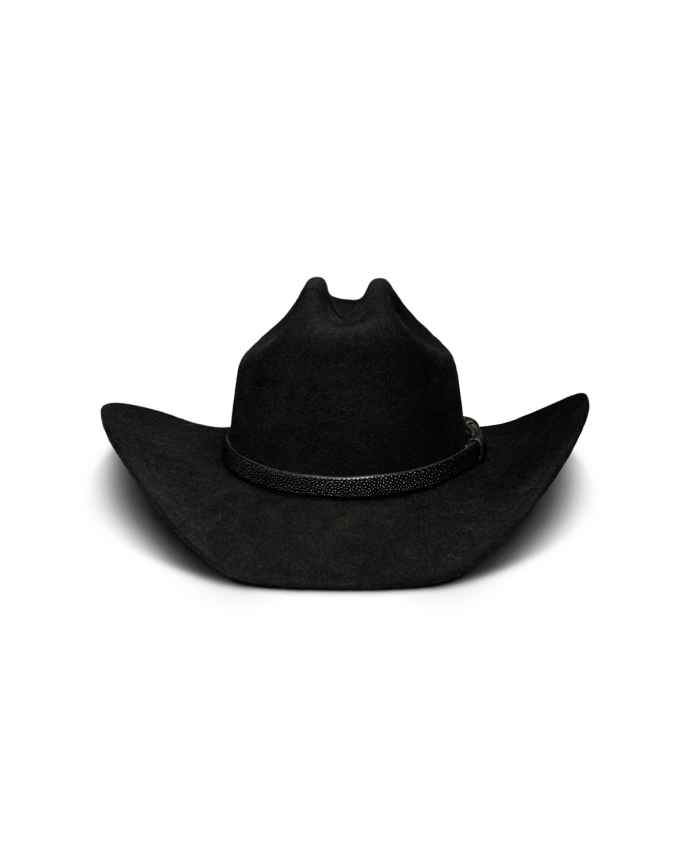 Back view of Hat Band - Jet Black on plain background