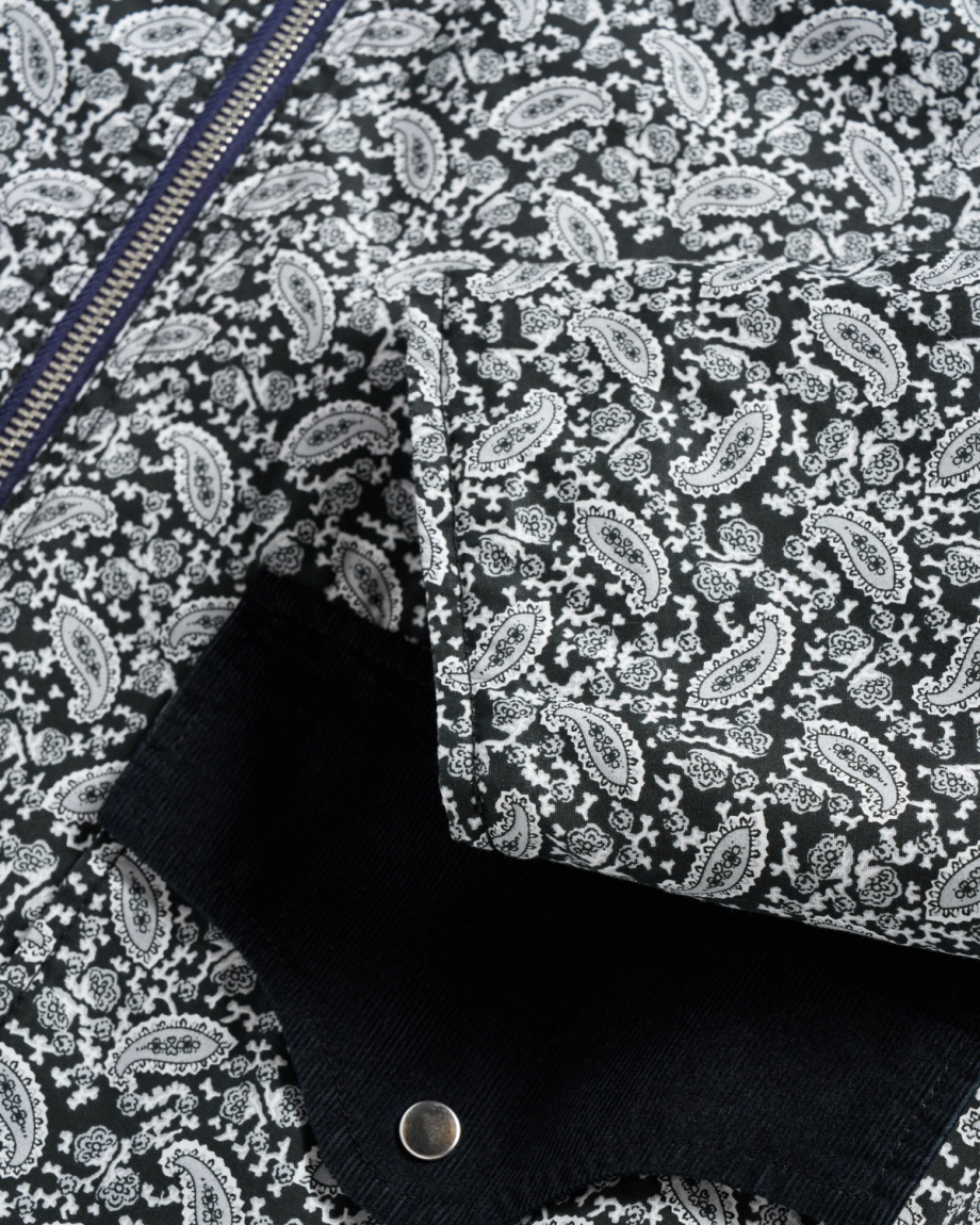 Closeup view of Women's Liner Jacket - Black / White
