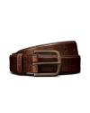 Front view of Men's Bison Belt II - Tobacco on plain background