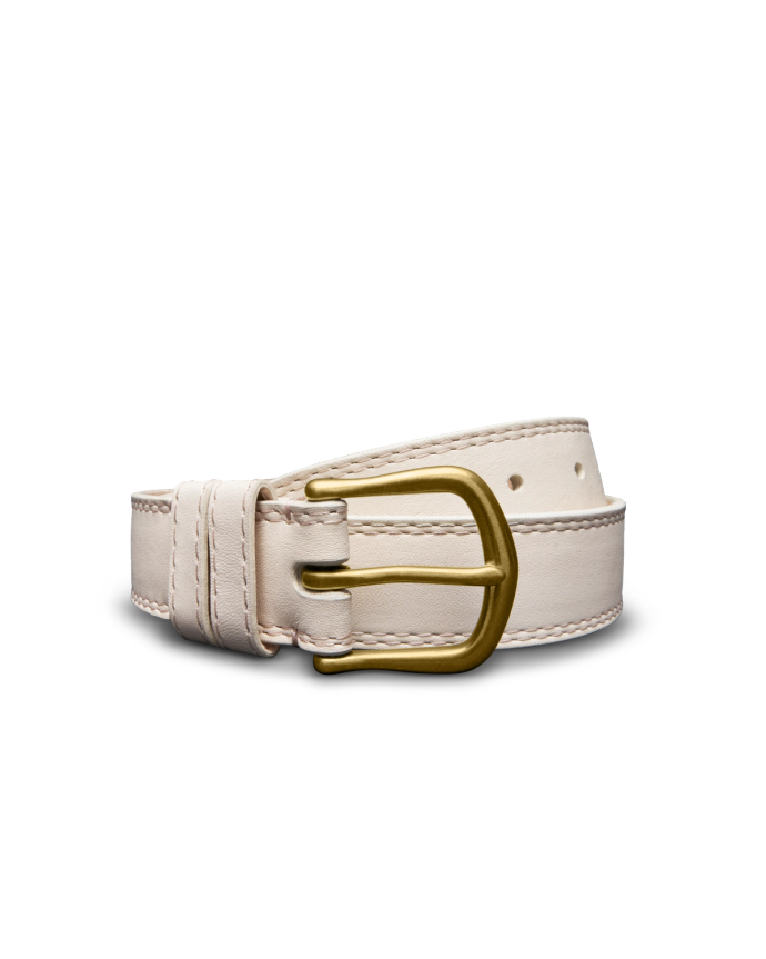 Front view of Women's Bovine Belt - Bone on plain background