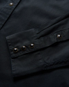 Closeup detail view of Men's Vintage Weight Sawtooth Cotton Pearl Snap - Midnight