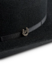 Closeup view of Cattleman Wool Cowboy Hat - Black