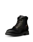 Quarterfront view of LongHaul Waterproof Lace Up Composite Toe Work Boot - Midnight on plain background