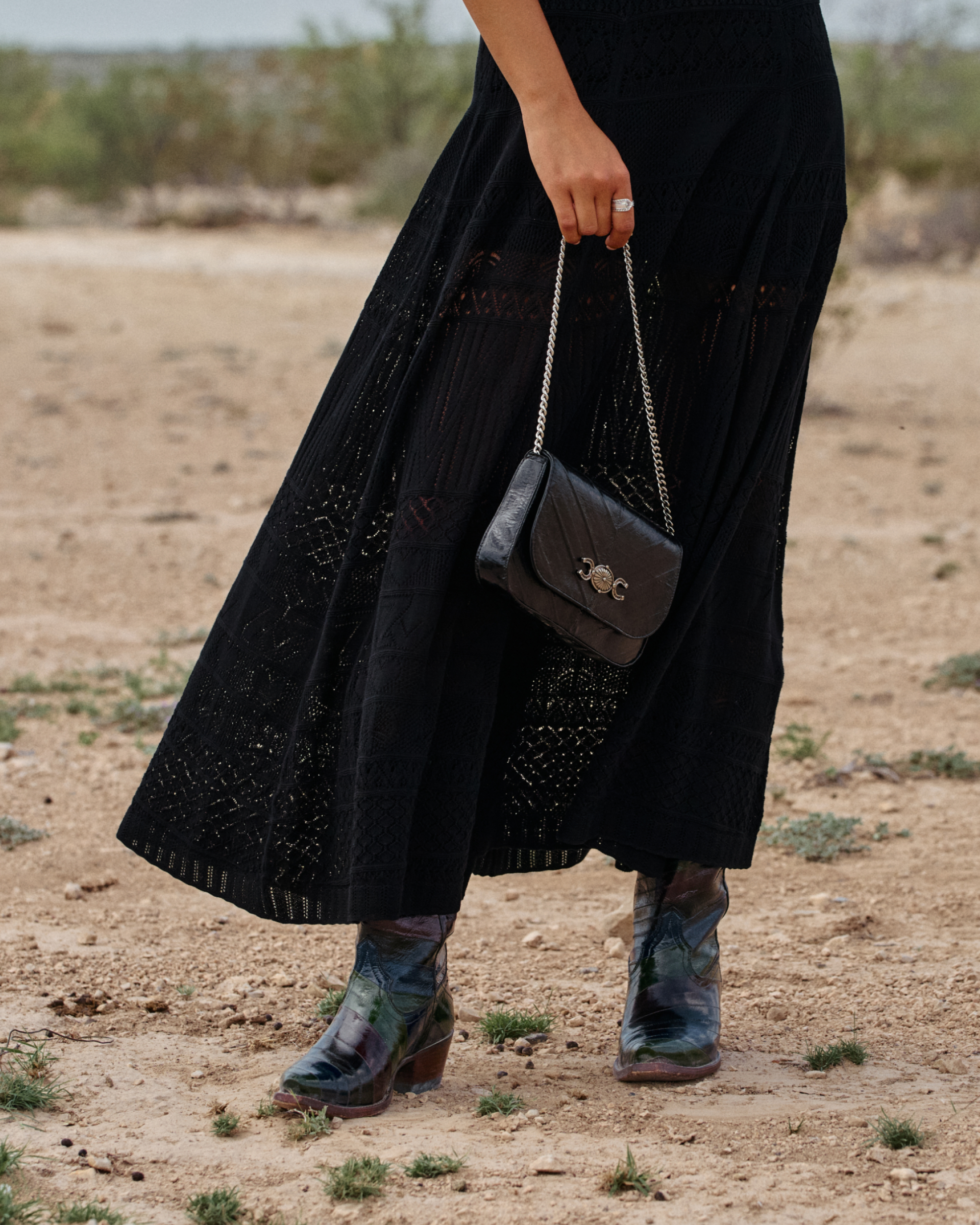 View of Eel Concho Clutch - Midnight