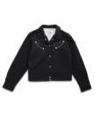 Front view of Women's Dolly Jacket - Black on plain background