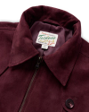 Closeup detail view of Women's Goat Suede Brush Jacket - Burgundy