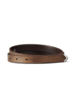 Back view of Women's Skinny 3 Piece Belt - Cafe on plain background