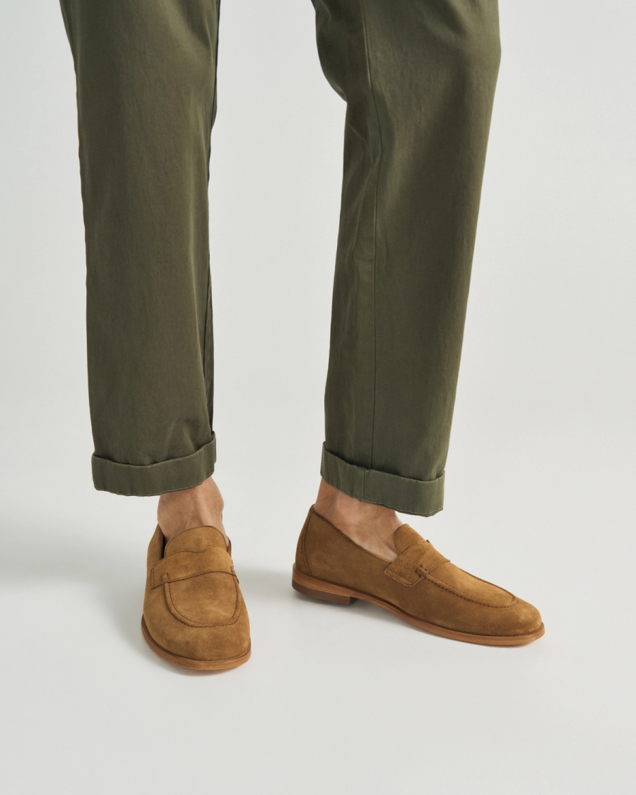 The Monterrey Penny Loafer - Tan suede | Tecovas display picture 1