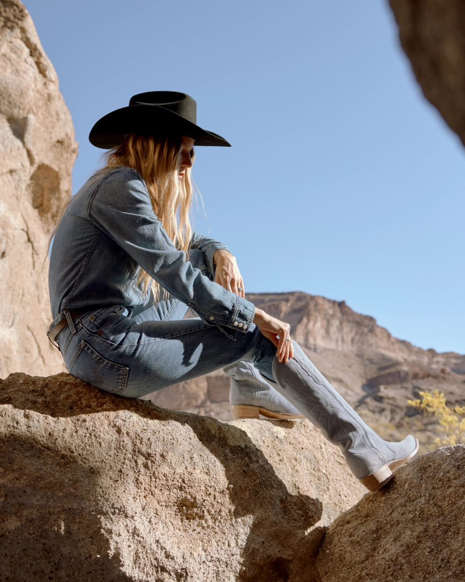 View of The Loretta - Chambray Suede