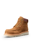Quarterfront view of LongHaul Waterproof Moc Composite Toe Work Boot - Cashew on plain background