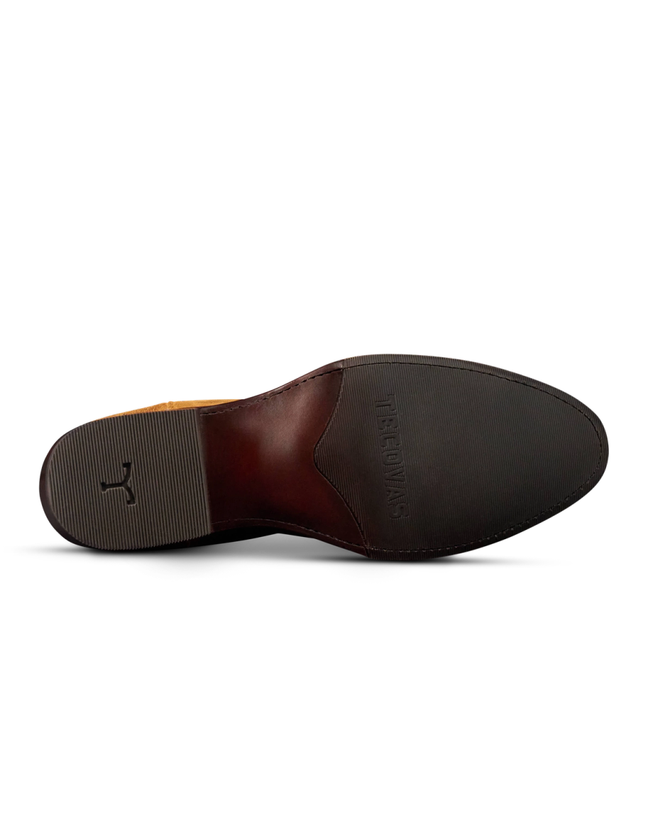 Sole view of The Johnny - Husk Suede on plain background