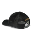 Quarterback view of Eagle and Flag Trucker - Black on plain background